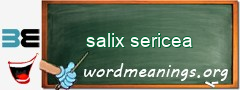 WordMeaning blackboard for salix sericea